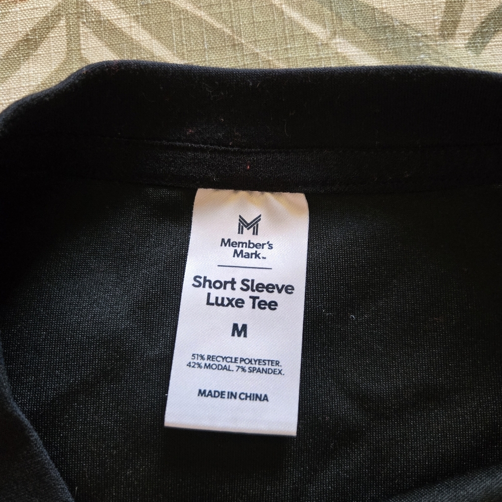 3/$25 Members Mark Short Sleeve Luxe Tee Shirt Medium Black Soft - Picture 6 of 8